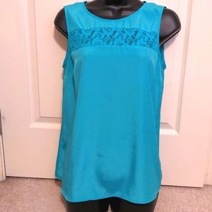 Charming Charlie Turquoise Top with Lace